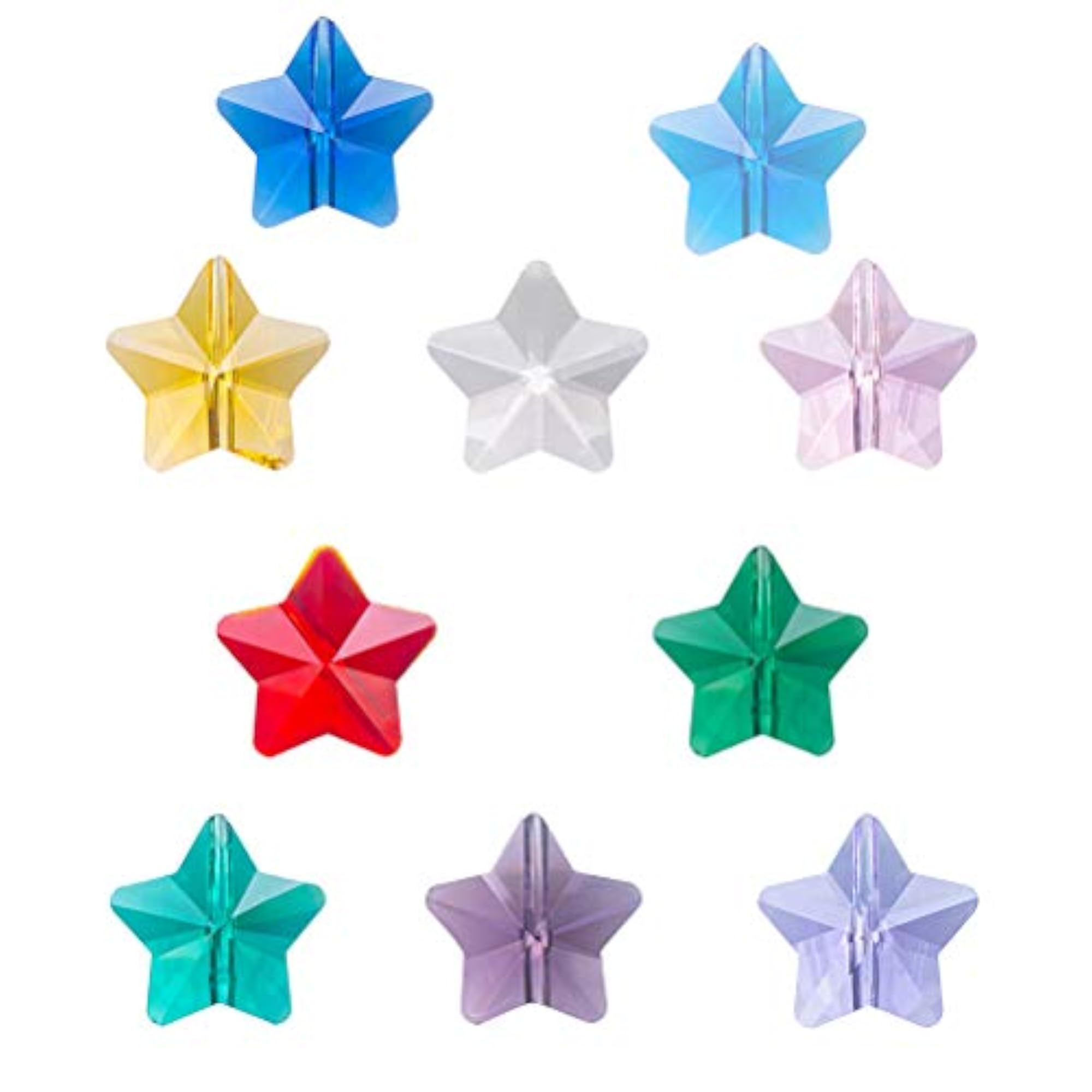 100pcs Mixed Color Star Beads for DIY Necklace Accessories