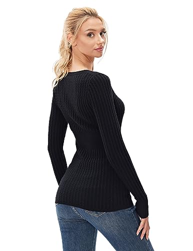 AmélieBoutik Women Cotton Blend Square Neck Empire Waist Long Sleeve Sweater4
