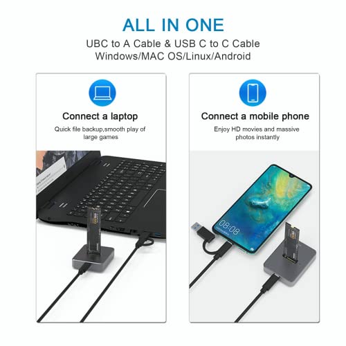 Cofre Externo USB C Para SSD M.2 NVME SATA USB 3.1 10Gbps miniatura 4