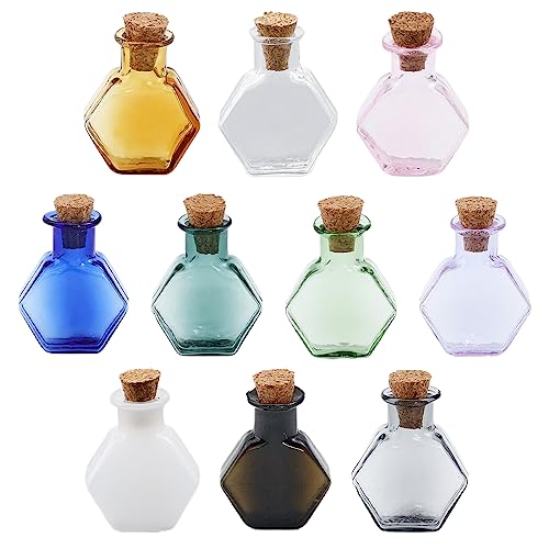 Mini bouteilles en verre hexagonales CHGCRAFT, fioles de précision pour maquette