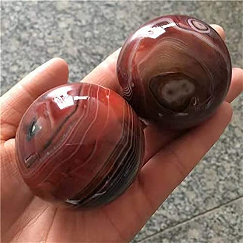 RaeGan 1pc Natural Gemstone Balls red Healer Sardonyx Sphere Stones for Garden Decoration 45-50mm