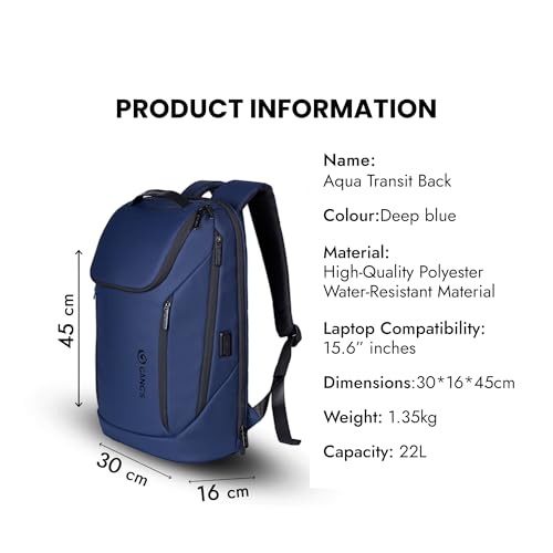 Image of Gang's Laptop Bag | 22L | Backpack Bag, Anti Theft Backpack with USB Charging Port, Smart Backpack Waterproof 15.6 inch, Backpack bags for women,Travel Durable Backpack for Men /Women