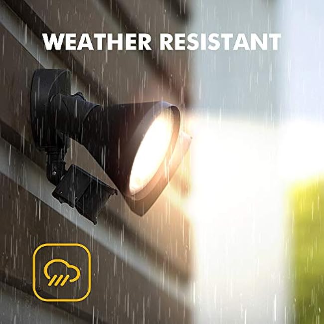 LUTEC 6211BZ-PIR23A 300 Watt Halogen Motion Activated Integrated Dual-Head Floodlight Outdoor, Waterproof Exterior Security Wall Light for Patio, Garden, Yard, Bronze