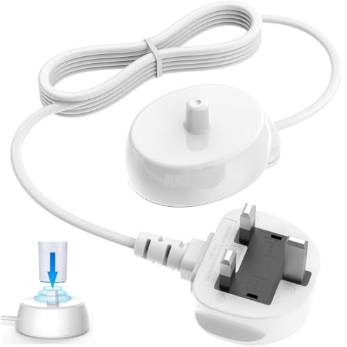Electric Toothbrush Charger for Braun O-ral B, UK Plug Inductive Electric Toothbrush Charger Replacement Base Compatible with Braun Oral B Type 3757 Charging Base Travel Toothbrushes Charging Adapter