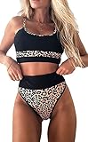 3.Tamaño y color: tenemos cuatro tamaños y siete colores diferentes para su elección. El uso de este bikini sexy con estampado de bloques de color y la parte inferior de bikini de pierna alta puede resaltar tu cuerpo perfecto y darte más confianza y encanto entre la multitud.