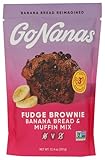 GoNanas Fudge Brownie - Mezcla de harina de avena y plátano, adecuada para dietas veganas a base de plantas, aperitivos sin gluten, sin lácteos, aperitivos saludables para adultos, mezcla de
