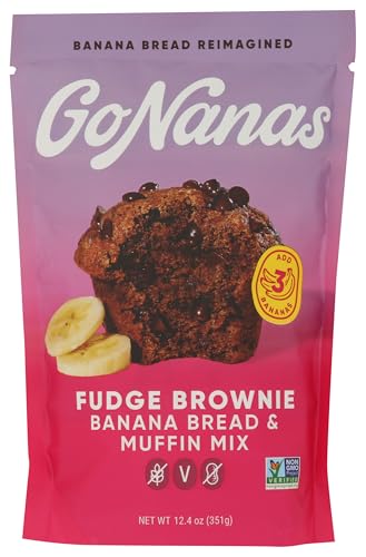 GoNanas Fudge Brownie Oat Flour Banana Bread Mix, Suitable for