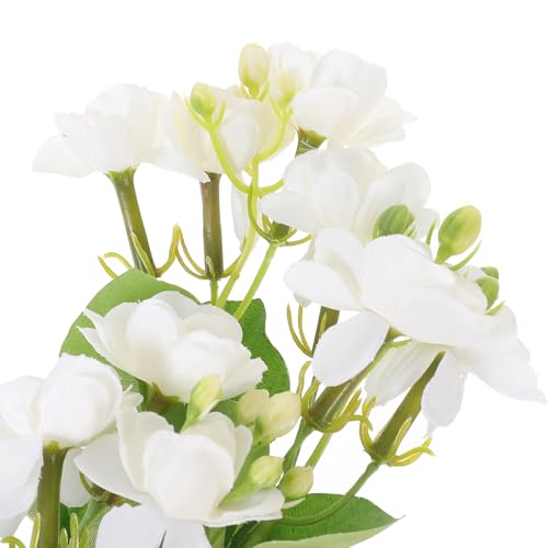 HEALEEP Fleurs Artificielles en Tissu Soie et Plastique Jasmin 9 Têtes Blanches Texture Claire des Feuilles pour Décoration de Table de Mariage et Fêtes – vue 4