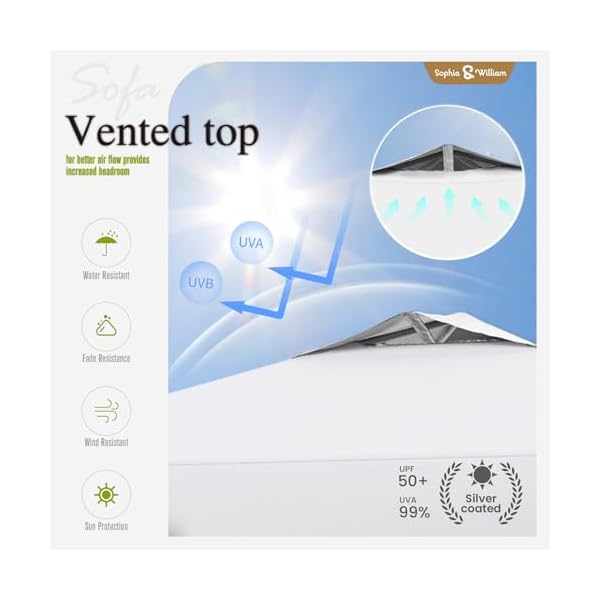 Canopy tent pop up 10×10 ft outdoor patio portable commercial canopies shelter heavy duty straight legs with roller bag 8 stakes 4 guy ropes upf50 white sophia william  urban country home decor