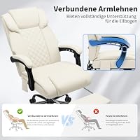 HOFFREE Ergonomisch Bürostuhl mit Massagefunktion und Heizfunktion,Beige – Ansicht 7