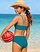 TyeSmo Girls 2 Piece Swimsuit Modest Bikini Teen Swimsuits for Girls 12-14 Teen Bathing Suits for Girl 12-14 Adjustable Straps High Waisted Full Coverage Padded Swimwear Solid Green
