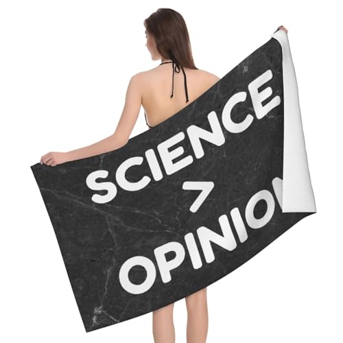 KWQDOZF Science is Greater Than Opinion Toalla de Playa Resistente a la Arena, Absorbe el Agua, Toalla de Playa, para Playa, Piscina, Camping