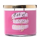 Colonial Candle Good Vibes Only Scented Jar Candle, Inspire Collection, 3 Wick, Pink, 14.5 oz - Up to 60 Hours Burn