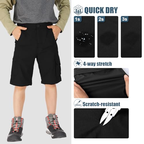 Image of Kids Boys Snow Pants,Youth Outdoor Hiking Fleece Lined Soft Shell Ski Windproof Camping Insulated Pants