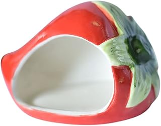 OMEM Reptile Hide and cave Habitat Decor Aquarium/Reptile breeding Box Decorative Accessories - Strawberry House Hermit Crab Landscaping Ornaments