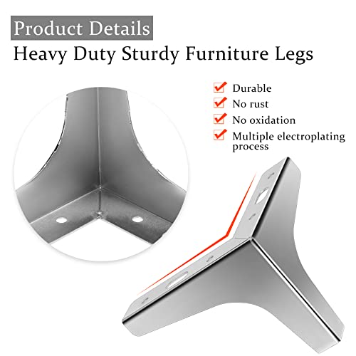 Chumia CHUMIA-MODERN-45 12 Pieces Metal Furniture Legs Modern Style Triangle Dresser Legs Sofa Feet Diy Replacement Legs thumb #2