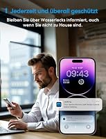 Meross Matter Wassermelder mit Hub MSH450, 0,3 mm Erkennung, 100dB Alarm – Ansicht 8