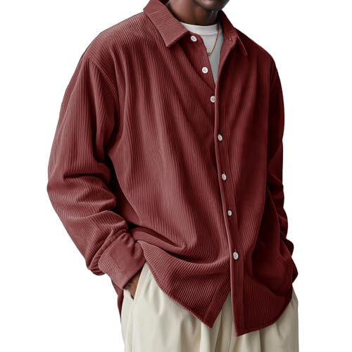 Pacificozy Corduroy Shirt Men, Stylish Urban Casual Daily Long-Sleeved Shirt, Soft & Comfortable for Loose-Fit Wear3