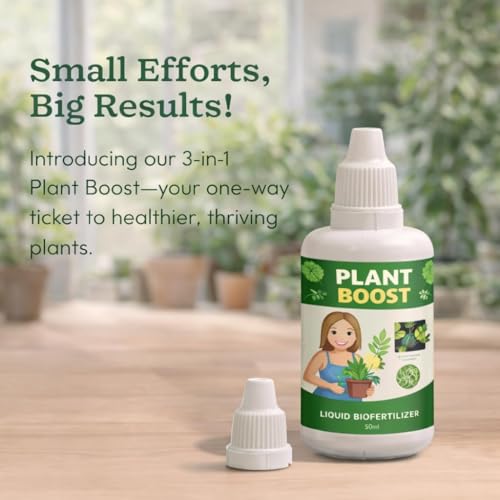 Image of Amazon Brand - Natural Plant Growth Enhancer + Plant Booster + Fast Rooting Hormone for Indoor, Outdoor, Garden, Flowering & Vegetable Plants. Promotes strong roots and healthy growth - Pack of 3