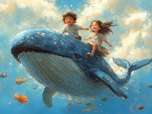 Baleine diamant painting adulte grand format pour décoration murale salon