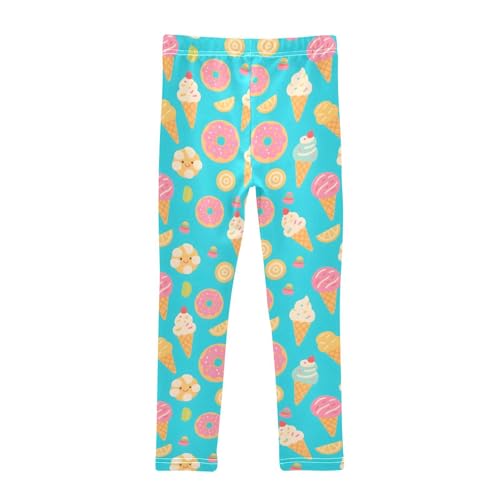 Sweet Ice Cream Donuts Girls Leggings Soft Stretch Workout Yoga Dance Pants for Kids Casual Tights2