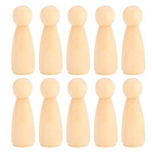 Wooden Peg Doll Bodies, 10Pcs 75Mm Unfinished People Shapes Wooden People Bodies Angel Dolls For Diy Painting Figure Craft, Female #TOP6