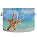 visesunny Storage Basket Starfish Ocean White Sand Nursery Hamper Canvas Fabric Toy Storage Organizer Bin Storage Box Laundry Basket for Kid Rooms,Playroom,Shelves,Toy Basket