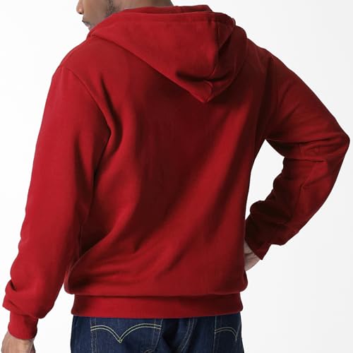 Ohoo Mens Slim Fit Long Sleeve Zip-up Fleece Hoodie With Kanga Pocket3