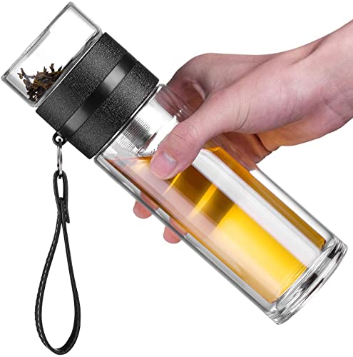 Infuse Plus Glass Detox Green Loose Tea Fruit Infuser Water Bottl...