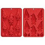 Greabuy Silikon-Backform, Weihnachts-Zwerge, für Schokolade, Kuchen, Eis, Seife, Weihnachtsschokolade, 2 Stück