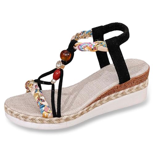 Sandales femme été compensées et sabots plateforme confort pieds larges