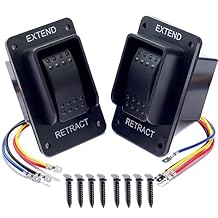 387874 Power Stabilizer Switch with Harness Replacement for Lippert Trailer Components 12V Extend Retract for RV Stabilizer Jacks IP66 Black