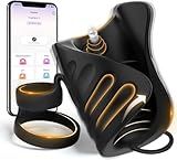 Mastubator Sex Spielzeug für die Paare Penistrainer mit 9 Starke Vibrationen & Klopfenmassage APP Steuerung Doppelte Penisringe Penishülle Sexspielzeug für Paare extrem Starkmann sexspielzeug Schwarz