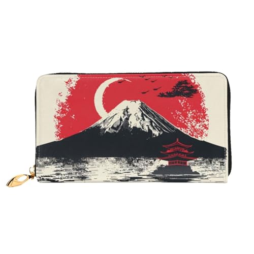 [DADABULIU] 長財布 本革 和風 富士山 日本 レディース 二つ折り 財布 メンズ 大容量 小銭入れ カード入れ お札入れ ウォレット ファスナー 人気 プレゼント かわいい おしゃれ スマホ入れ可（Amazon）