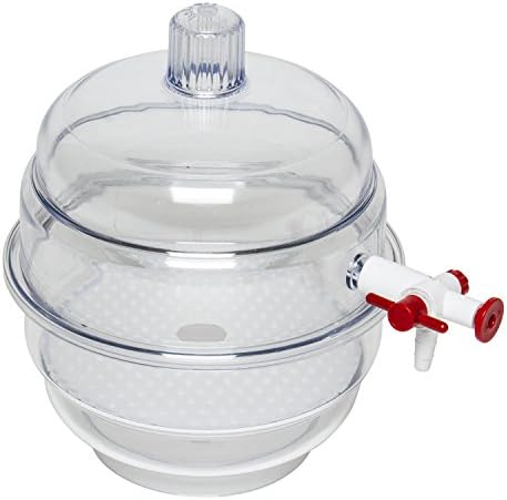SP Bel-Art "Space Saver" Polycarbonate Vacuum Desiccator with Clear Polycarbonate Bottom; 0.09 cu. ft. (F42012-0000)