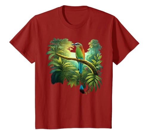 El Salvador Torogoz National Bird Salvadorian Pupusas Flag T-Shirt, Youth, Cranberry Red, 4T