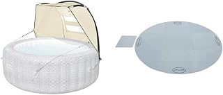 Lay-Z Spa 60304 Hot Tub Canopy Cover for Weather and Sun Shelter, Hot Tub Accessories, Multicolor, 109.0 cm*183.0 cm*94.0 cm & Lay-Z-Spa 13222_05 Hot Tub Floor Protector, Grey