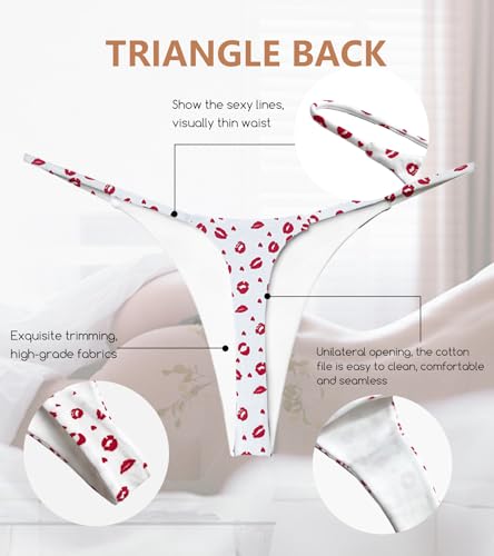 Image of chahoo Sexy Underwear for Women Thong Low Rise G-String Panties 5-Pack Low Waist T Back String Underpants Gift for Women
