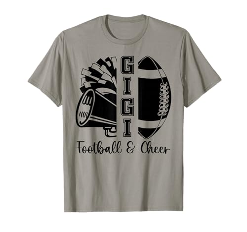 Football Cheer Gigi Grandma High School Cheerleader Pom Pom T-Shirt