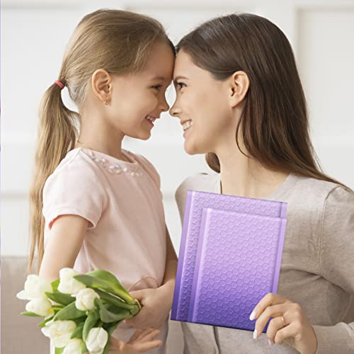 Fuxury Opaque Bubble Mailers 6X10 Inch 100 Pack Gradient Purple Cute Design Padded Envelopes Strong Adhesion Pattern Bubble Shipping Envelopes For Mailing Jewelry, Makeup #0 Thick Bubble Padded Mailer #TOP7