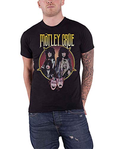 Motley Crue T Shirt Theatre of Pain Pentagram Band Logo Nue offiziell Herren Cover