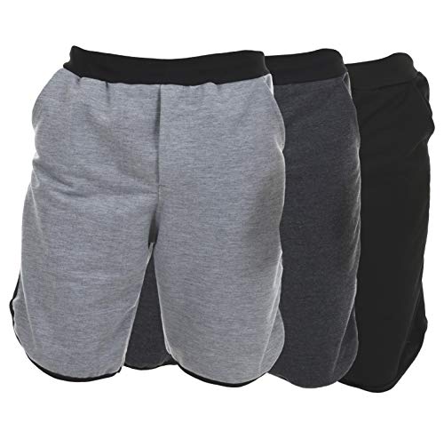 Kit Com 3 Bermudas Ayron Ribana Masculina Curta - Preto, Cinza Claro e Cinza Escuro (M)