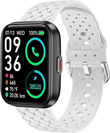 SKG V7 Pro Smart Watch Band,Silicone Braided Weave Sport Soft Replacement Straps Compatible for SKG V7 Pro/ENOMIR ID208BT 1.7"/Aeac 1.7" ID208/ENGERWALL ID208BT/Konitee/DECWIN/FACOI ID208 Smart Watch