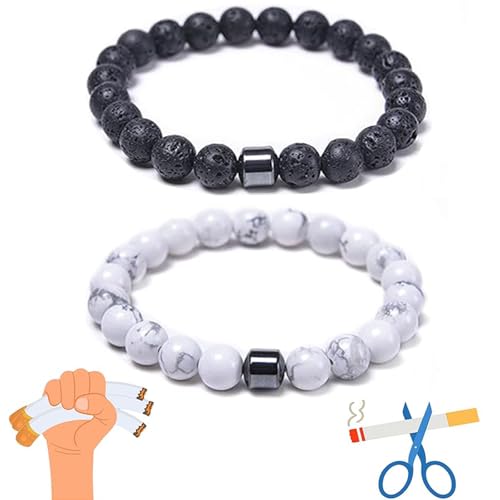 Smoking Cessation Bracelet for Women Men, Quit Smoking Anti Anxiety Therapy Spiritual Beaded Bracelets Helps Relief Anxiety Frustration Irritability Jewelry Gift ﻿