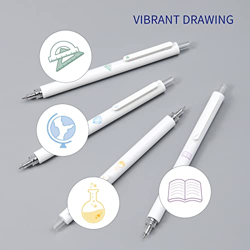 Kaco Gel Ink Pens Aesthetic School Office Supplies Retractable And Refillable 0.5Mm Extra Fine Point, 4 Pieces, All Black Ink #TOP6