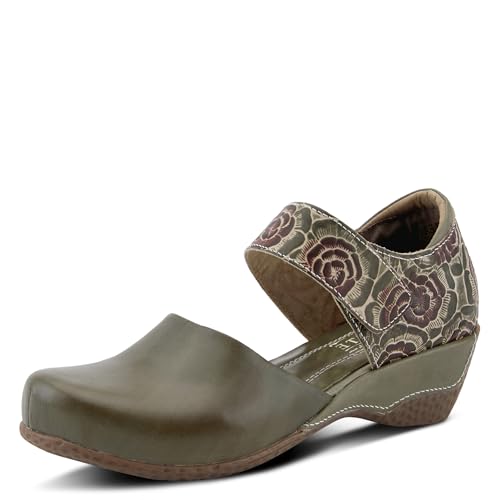 Spring Step L'Artiste Gloss-Pansy Mary Jane Shoes for Women - Ladies Shoes with Hooks and Loops Closure - Womens Shoes for Outdoor, Casuals, Wedding - Olive Green EU 39 / US 8.5