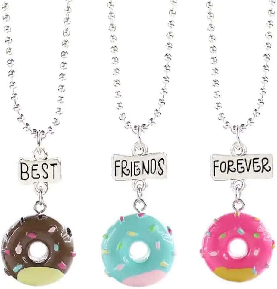 Colar Da Amizade Rosquinha Best Friends Melhores Amigas - 3 Peças