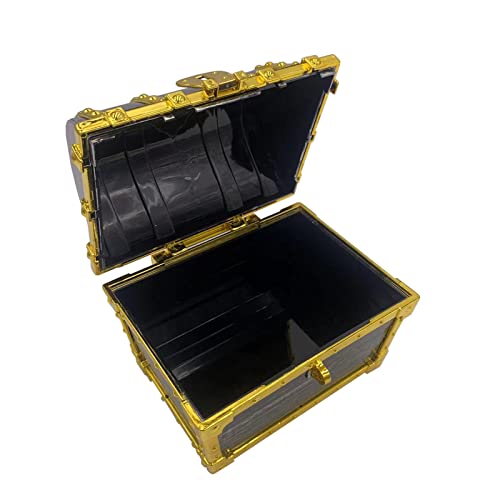 Flyekist Kids Pirate Treasure Chest Storage Box,Golden Border Decorative Pirate Chest With Lock And Key For Kids Birthday,Halloween, Christmas Pirate Party Favors #TOP1