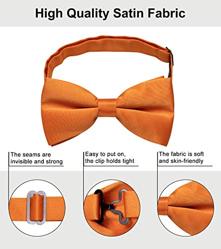 Image of YourTies Bow Ties for Men Pretied Bowties Solid Color Satin Bow Tie Formal Business Tuxedo Wedding Party Prom