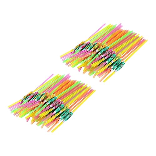100 pitillos plásticos de paraguas multicolor de 24 cm miniatura 1